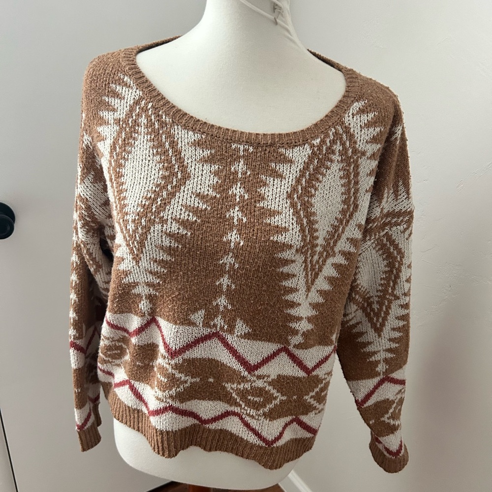 Western Tribal Aztec Pattern Sweater